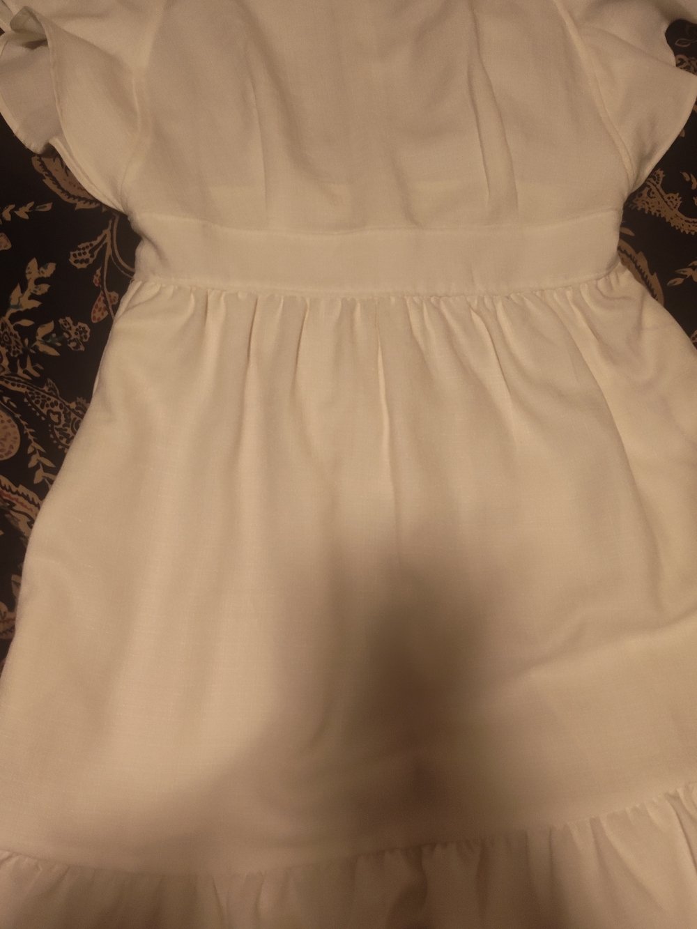 Women's White Ruffle-Neck Dress - Picture 5 of 7